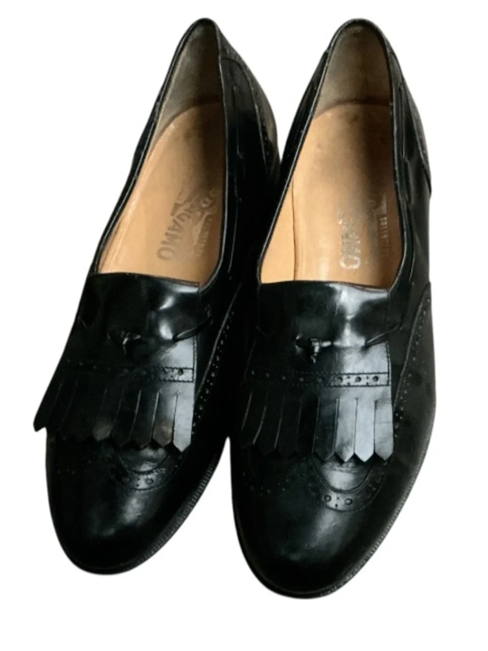 Authentic Salvatore Ferragamo men’s luxury designer vintage leather shoes sz 7